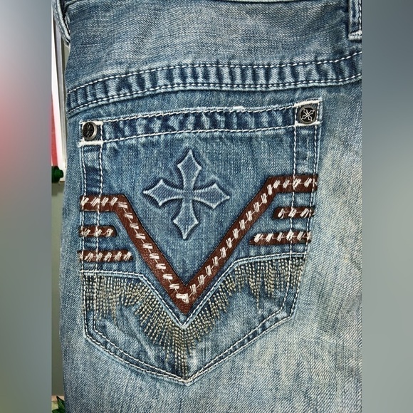 👻Affliction American Custom distressed denim jeans - Picture 4 of 16